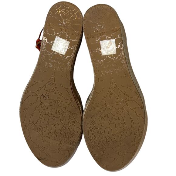 Versace Medusa Orange Coral Satin Espadrille Platform Wedge Sandals Size 41 - Picture 7 of 16